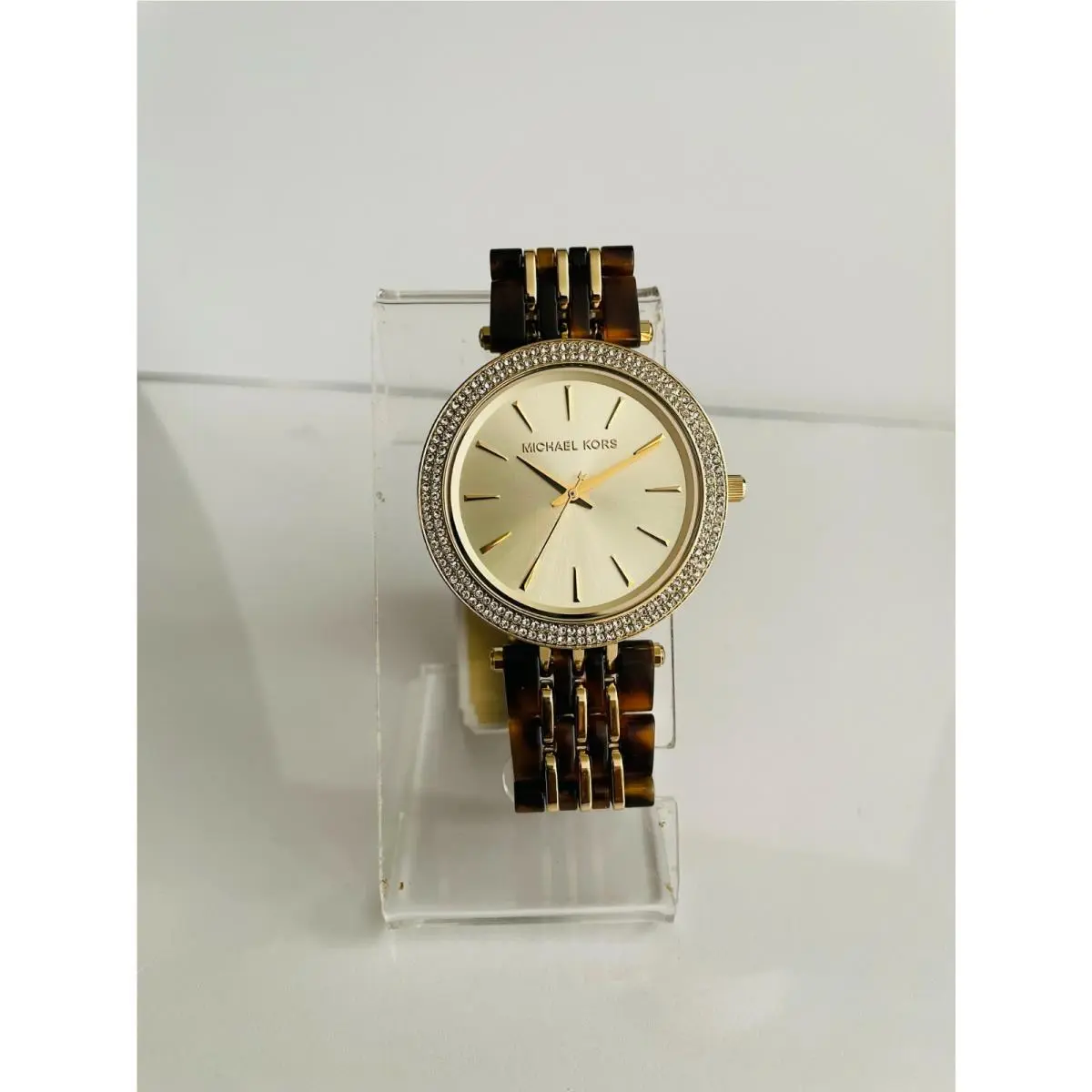 MK4326 Women`s Darsi Gold-tone Dial Brown Ceramic Bracelet Watch by Michael Kors