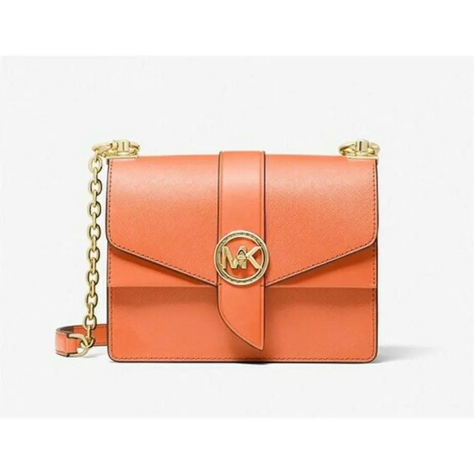Michael Kors Greenwich Small Saffiano Crossbody Bag Apricot