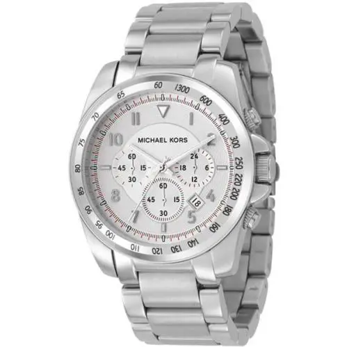 Michael Kors Silver Stainless Steel Chronograph Men Watch MK8131+BOX