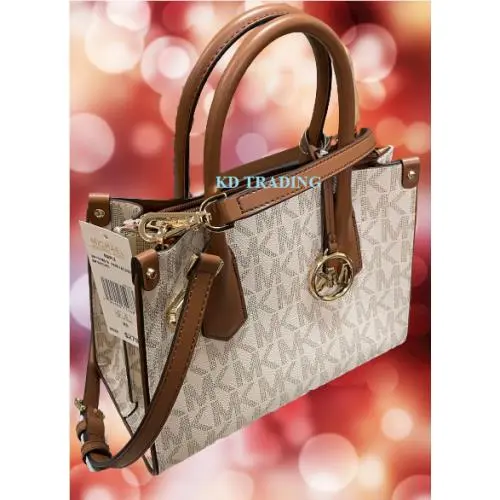 Michael Kors Women Mapple Canvas Satchel Travel Shoulder Waist Hand Bag Vanilla