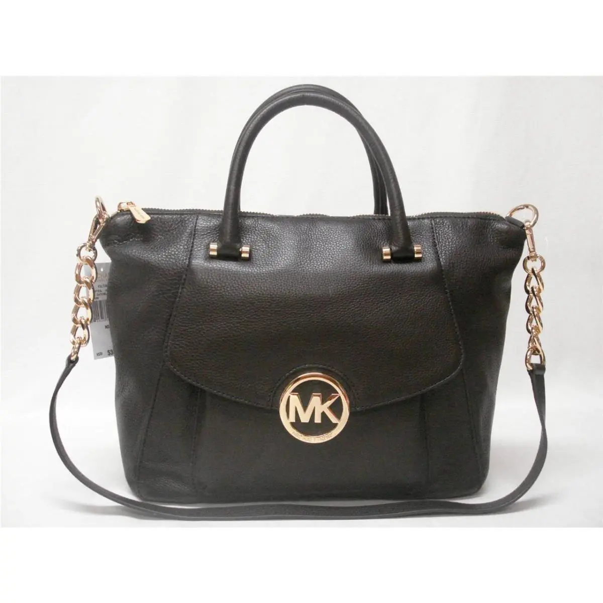 Michael Kors Fulton Large Satchel Leather Bag 38F4GFTS3L Dk. Chocolate