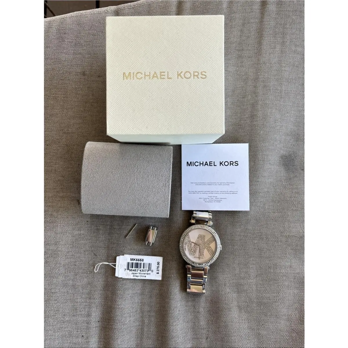 Michael Kors Women`s Parker Silver Stainless Steel Quartz Watch MK6658 227
