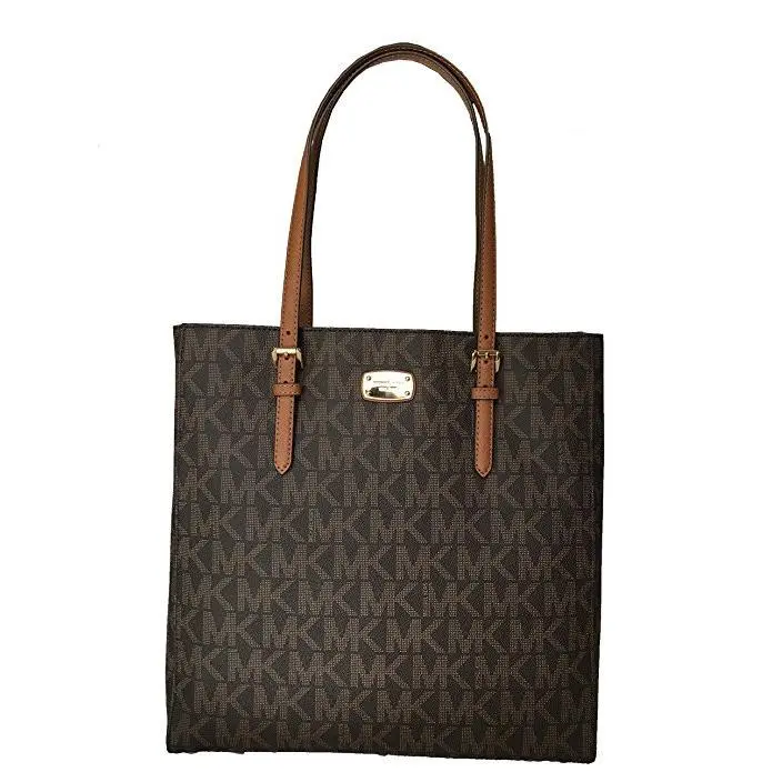 Michael Kors Jet Set Travel Brown Large NS Pvc Logo Tote Shoulder Hand Bag