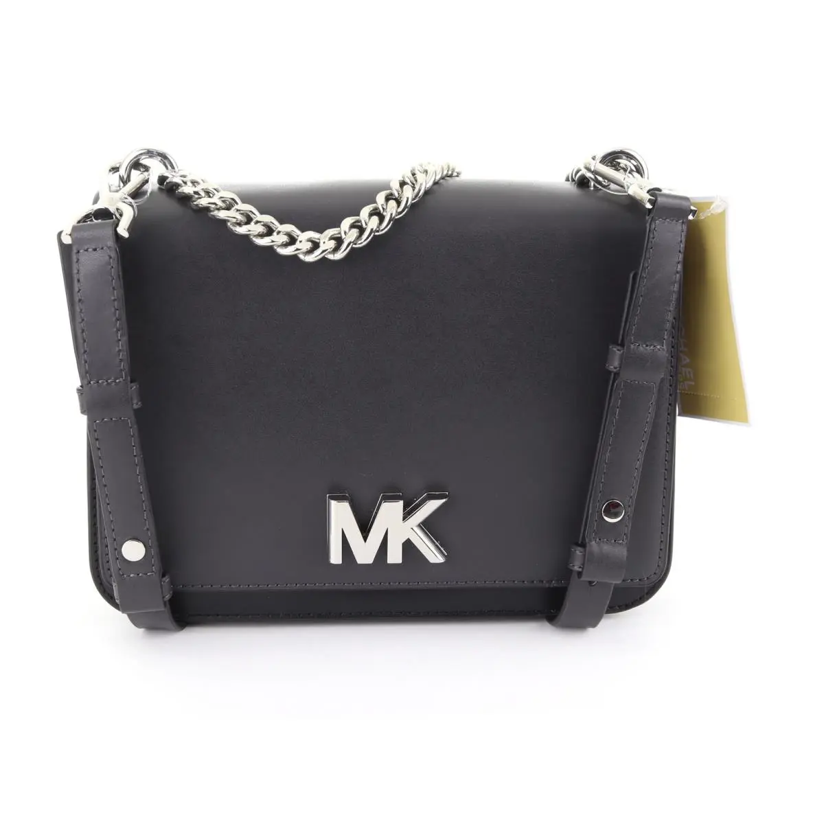 Michael Kors Mott Leather Large Chain Swag Shoulder Bag/hand Bag Charcoal