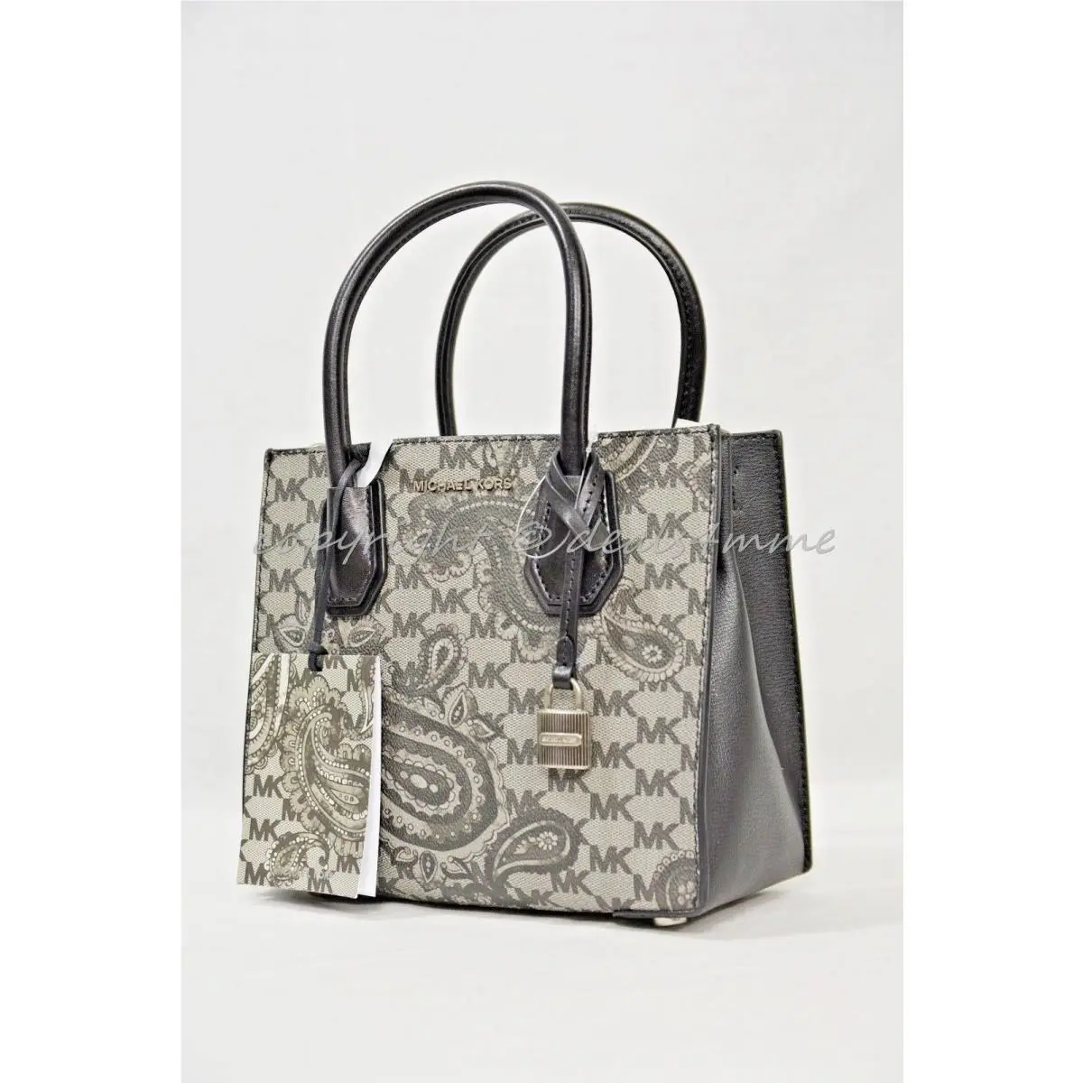 Michael Kors Paisely Mercer Medium Messenger Bag in Black Grey