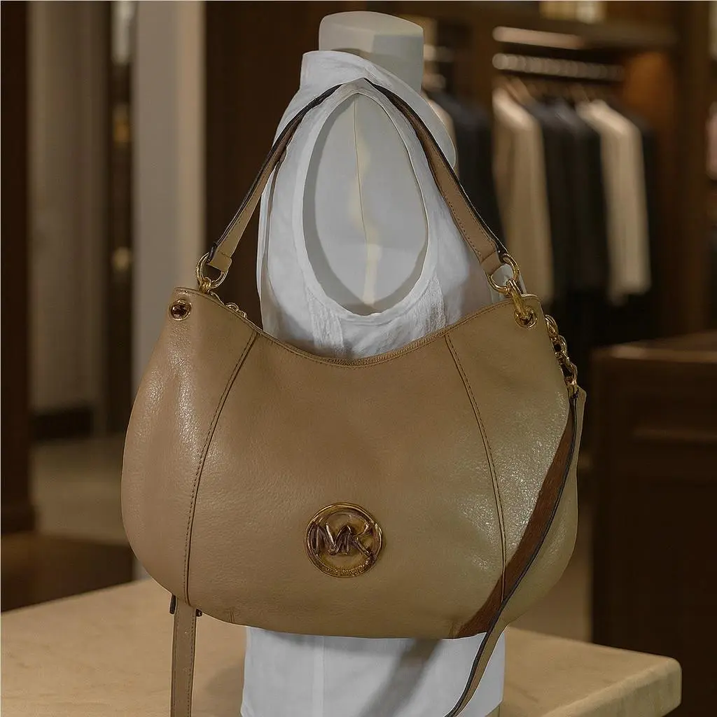 Michael Kors Fulton Dark Khaki Convertible Shoulder Bag/hobo/crossbody Bag