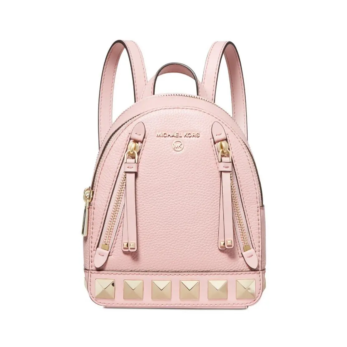 Michael Kors Mini Brooklyn Studded Leather Pink Backpack Convertible