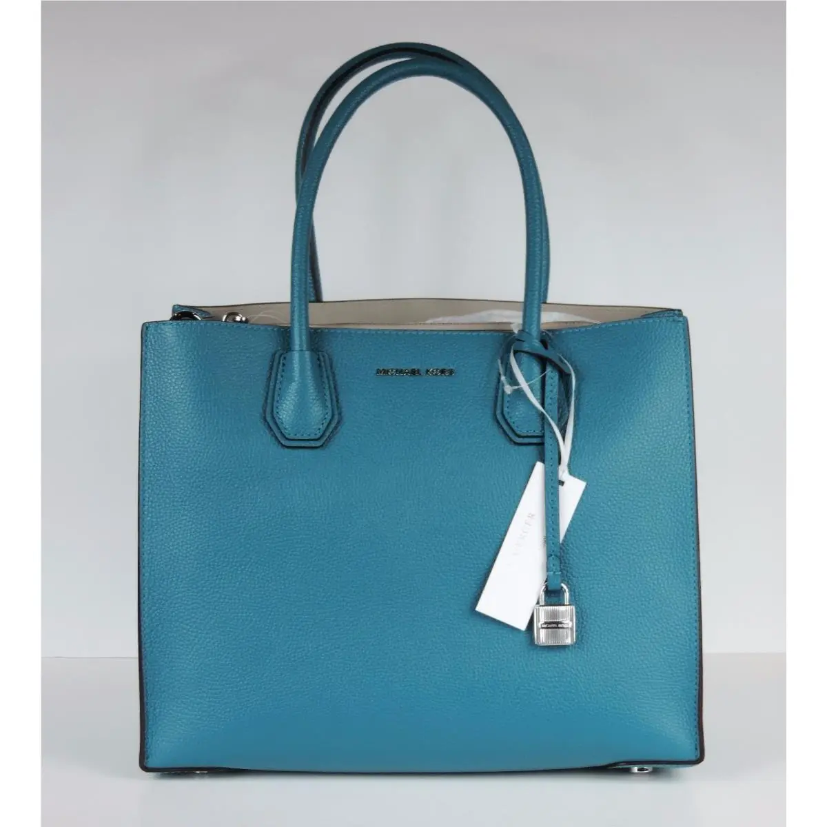 Michael Kors Mercer Large Studio Convertible Peacock Leather Bag Crossbody
