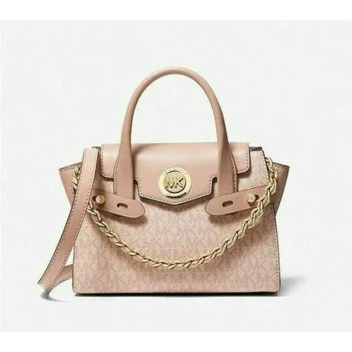 Michael Kos Mini Carmen Saffiano Leather Belted Satchel Ballet
