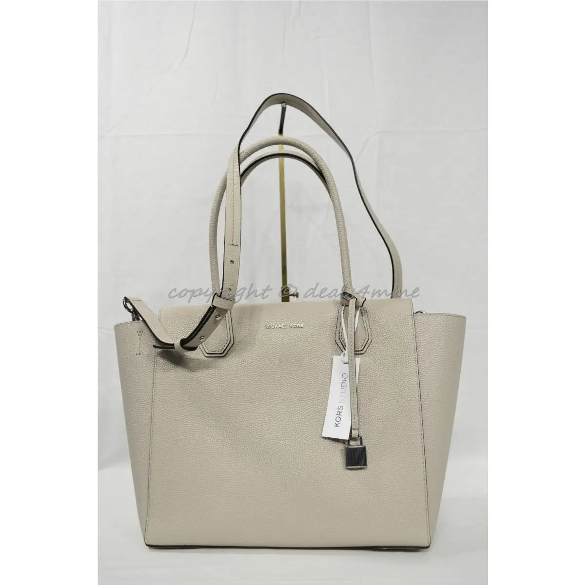 Michael Kors Studio Mercer Large Leather Satchel/shoulder Bag in Cement