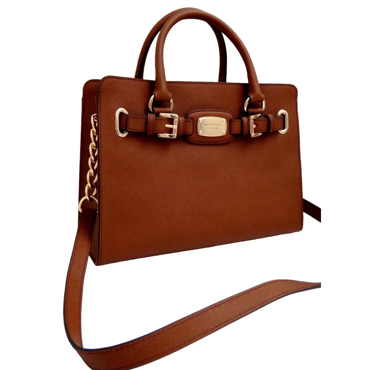 Michael Kors Hamilton Women`s MK Satchel Bag Luggage Saffiano Leather 38H7XHMS3L