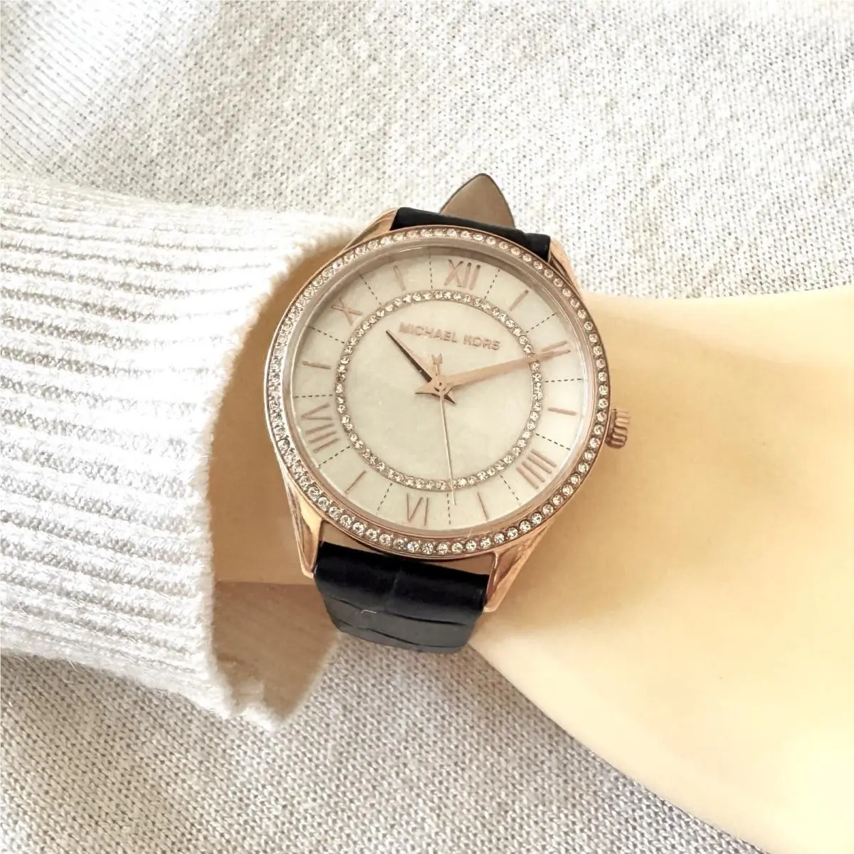 Lauryn Crystal Mother of Pearl Dial Watch MK2757 by Michael Kors