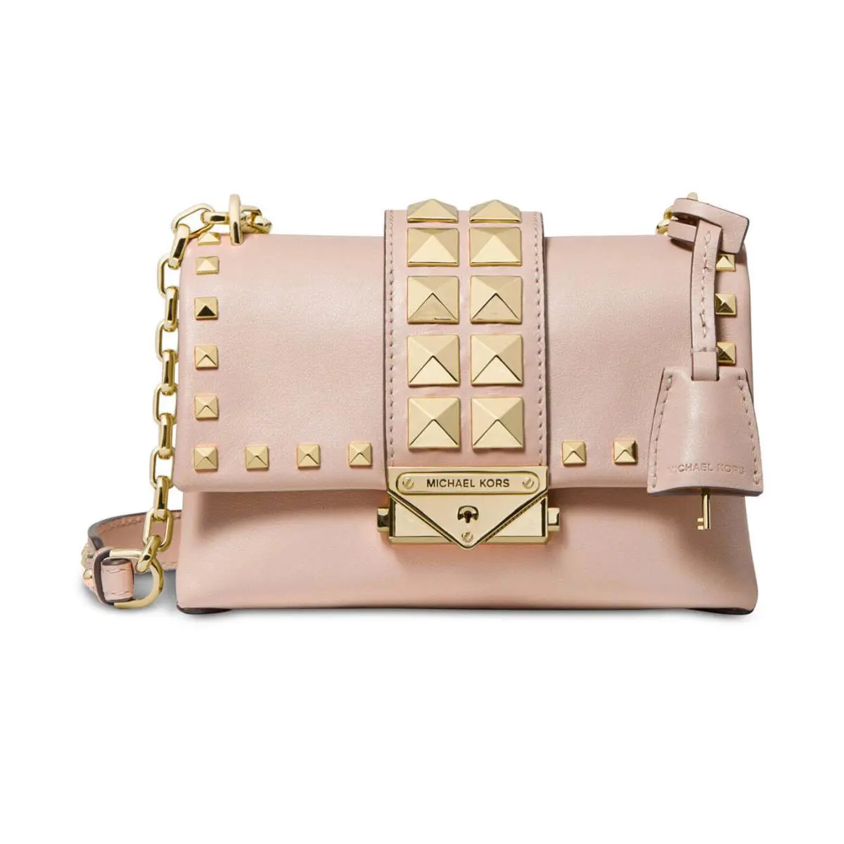 Kors Extra Small Chain Studded Crossbody Pink