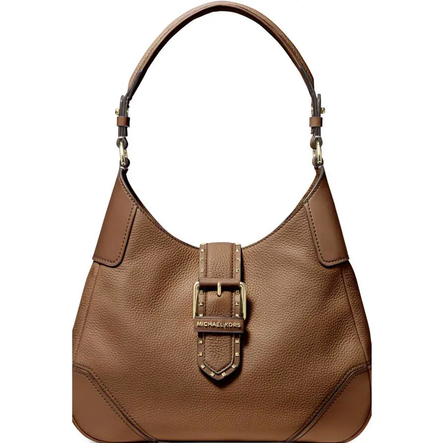 Michael Kors Lillian Shoulder Bag Luggage Gold Tone Studded Accents