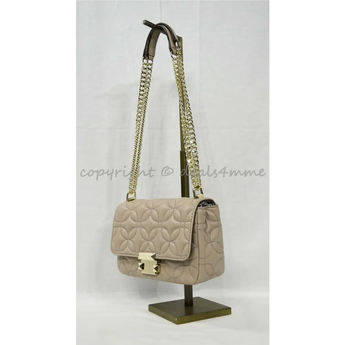 Michael Kors 30H8TSLL1T Small Sloan Leather Quilted Chain Link Shoulder Bag