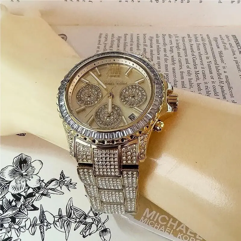 Michael Kors Everest Chronograph Gold-tone Stainless Steel Watch MK7254