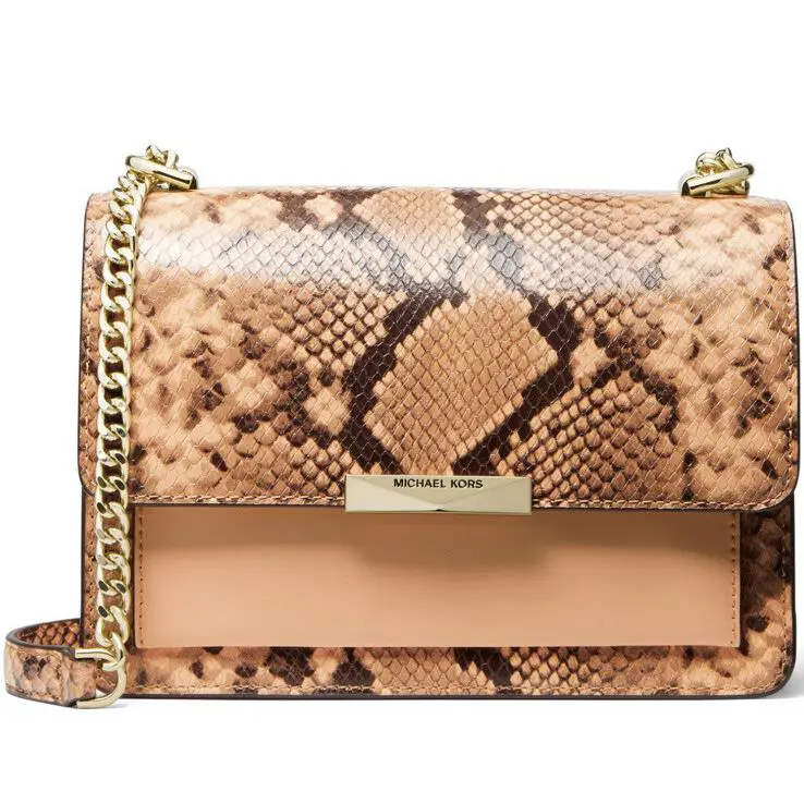 Michael Kors Women`s Jade Gusset Leather Shoulder Bag Handbag Cantaloupe