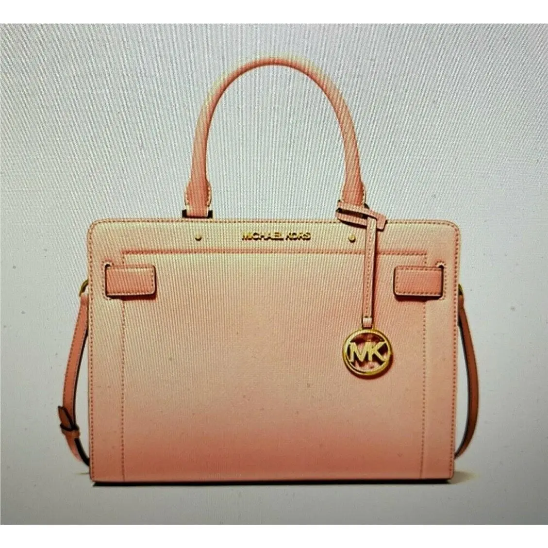 Michael Kors Rayne Medium Saffiano Leather Satchel in Powder Blush