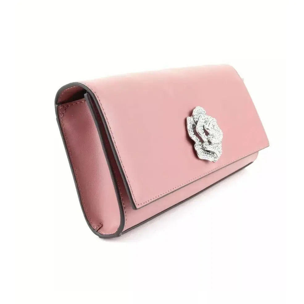 Bellamie Leather Clutch/shoulder Bag. Rose by Michael Kors