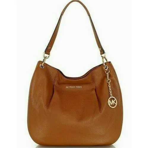 Michael Kors Bedford Luggage Brown Leather Large Chain Hobo Shoulder Bag