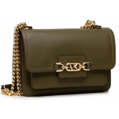 Michael Kors Heather Large Olive Green Gold Chain Crossbody Shoulder Bag