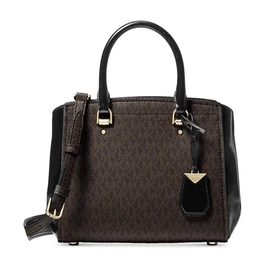 Michael Kors Benning Messenger Bag Logo Black/brown It s Gorgeous