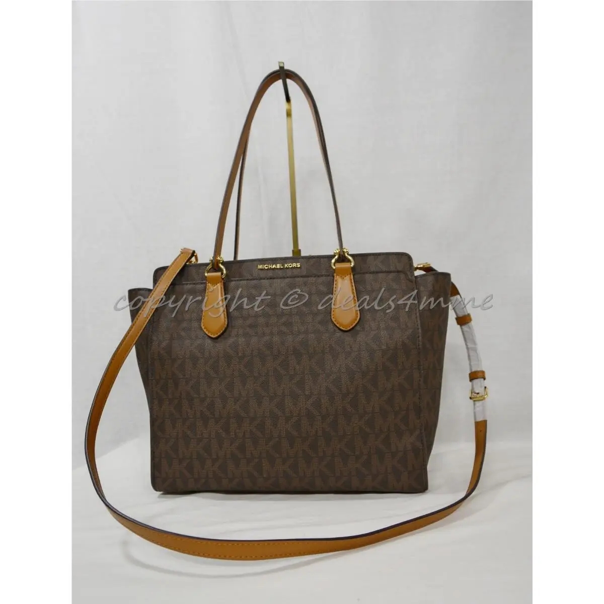 Dee Dee Large Convertible Tote/shoulder Bag in Signature Mk. Brown by Michael Kors