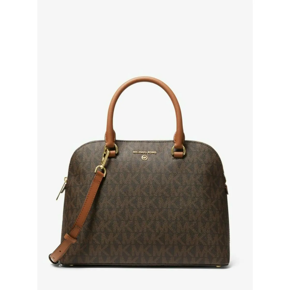 Michael Kors Cindy Large Dome Satchel MK Logobrown