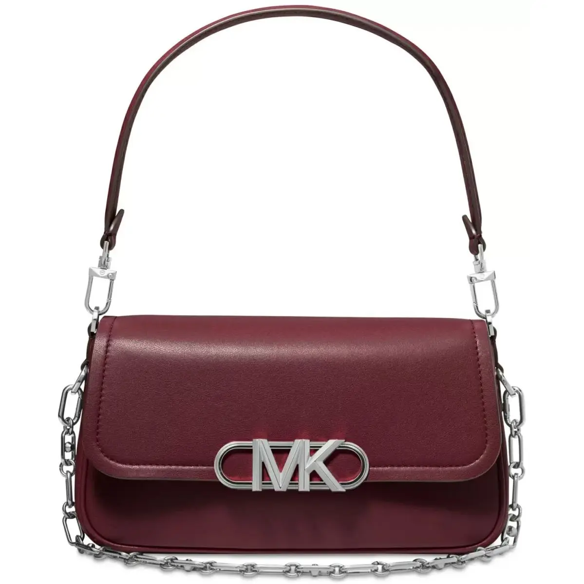 Michael Kors Parker Convertible Pouchette Shoulder Bag Merlot Red - Purple