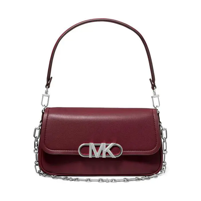 Michael Kors Parker Handbag Convertible Pouchette Shoulder Merlot Red - Purple