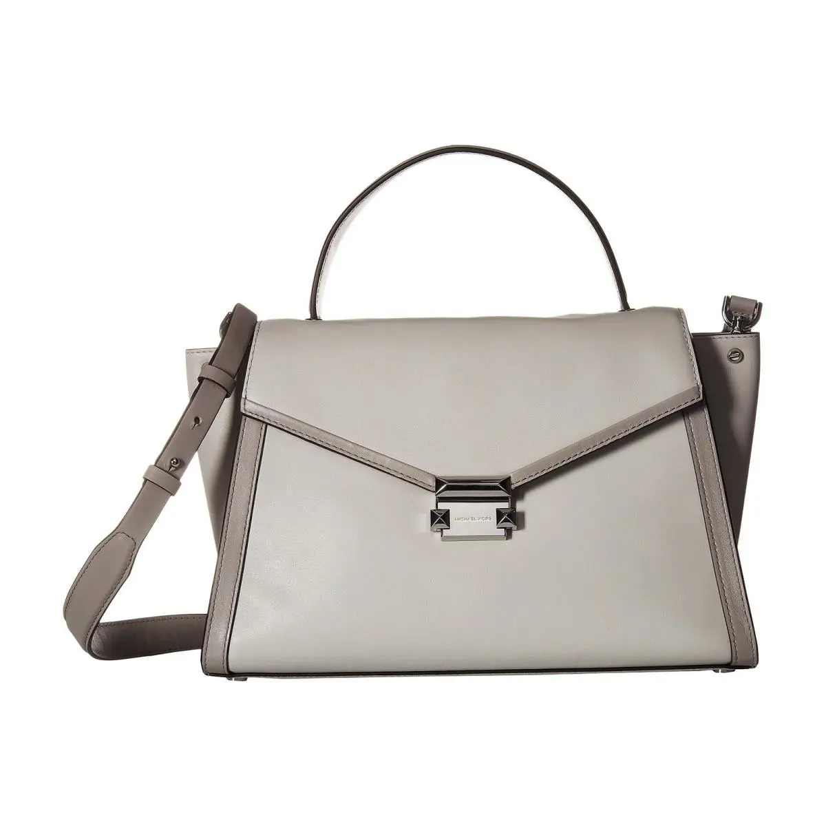 Michael Kors Women`s Whitney Large Leather Satchel- Alumin/pearl Grey - Exterior: Grey