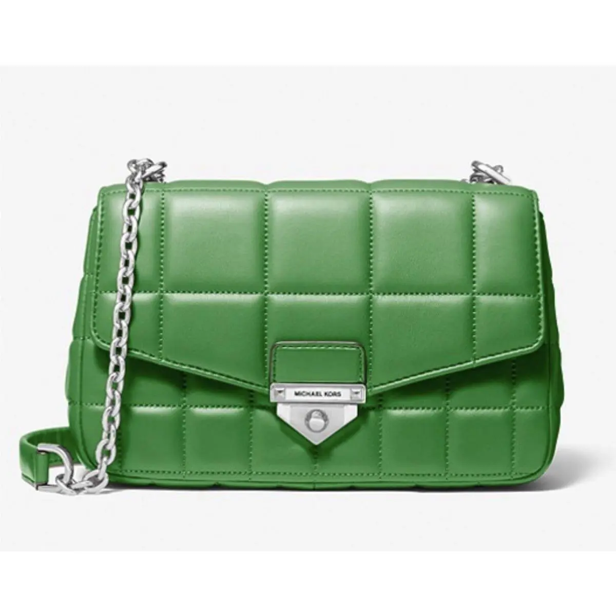 Michael Kors Soho Large Quilted Leather Shoulder Bag Palm Green