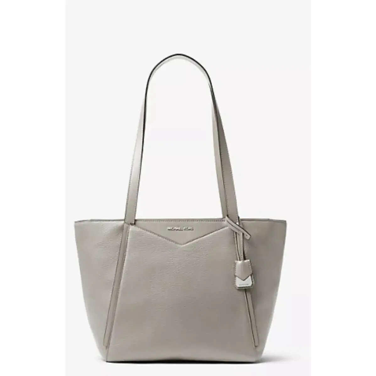 Michael Kors Whitney Small Pebbled Leather Tote Bag Pearl Grey