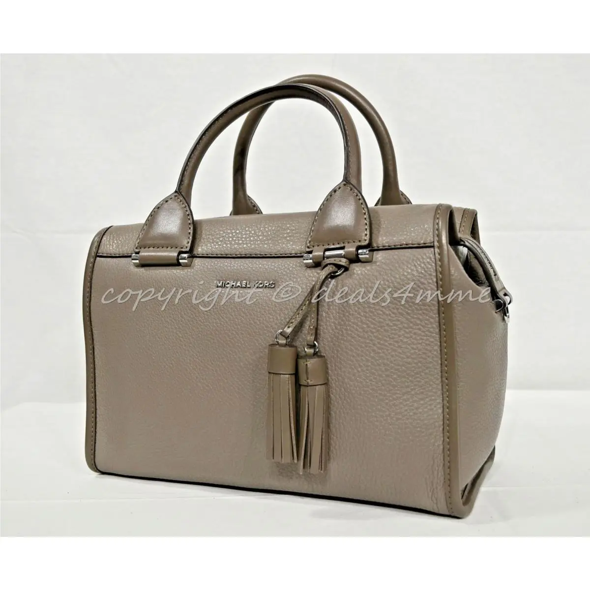 Michael Kors Geneva Large Leather Satchel/shoulder Bag in Cinder - Gray