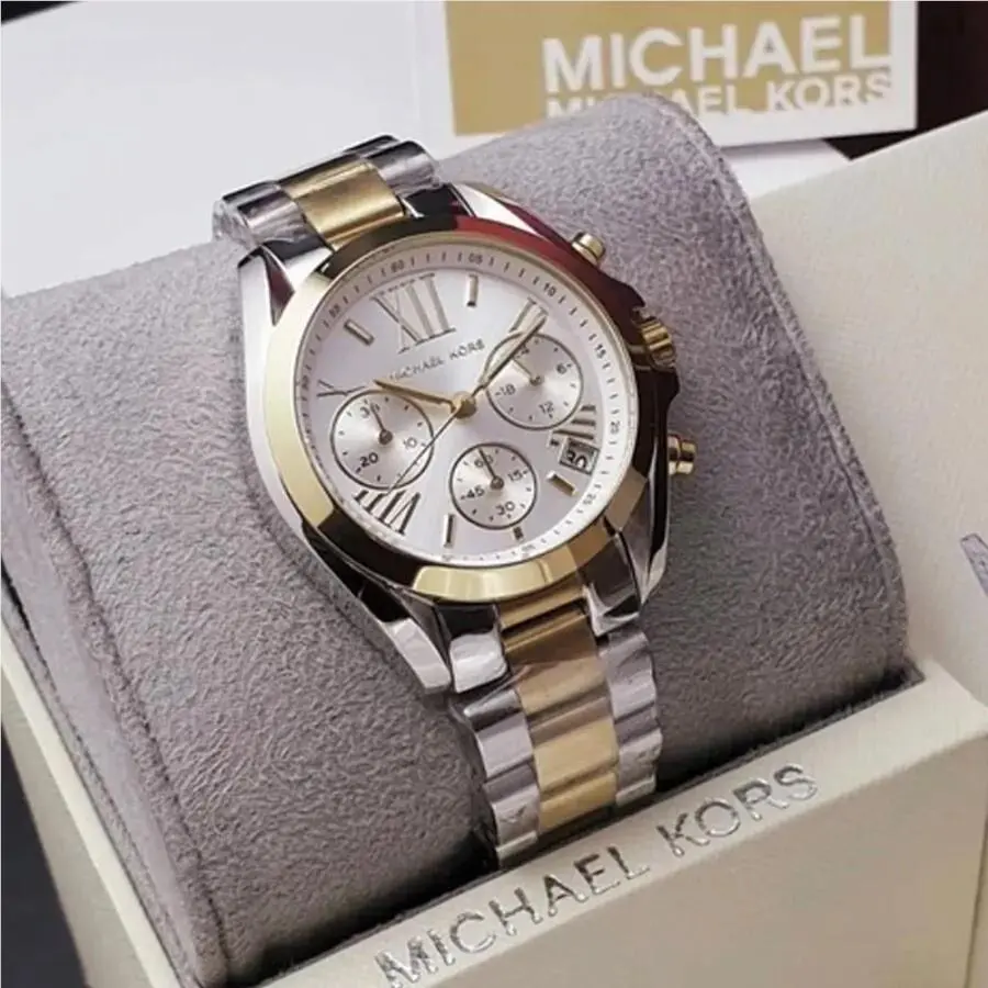 Michael Kors MK5627 Bradshaw Chronograph Silver Gold-tone Bracelet Women`s Watch