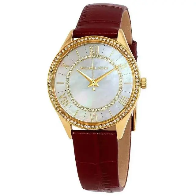 Michael Kors Lauryn Crystal White Mother of Pearl Dial Ladies Watch MK2756