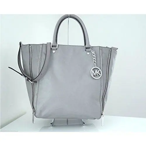 Michael Kors Man Ash Gray Leather Large Tote Shoulder Bag Crossbody