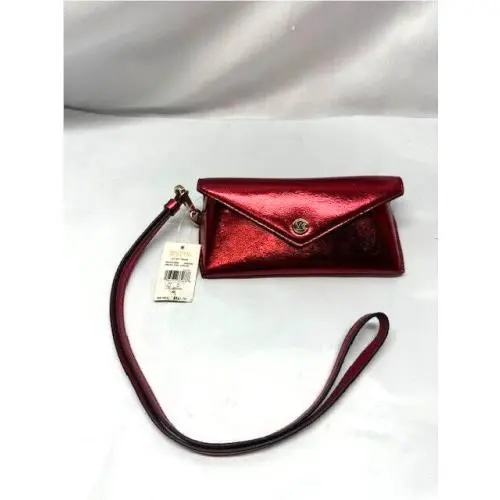 Michael Kors Jet Set Crimson Leather Sunglass Case with Lanyard