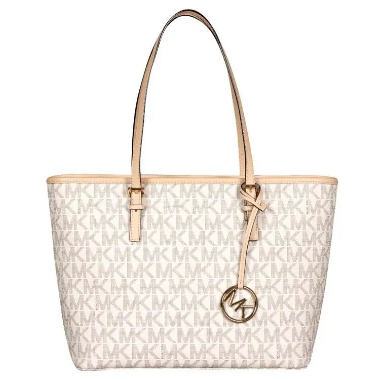 Michael Kors Jet Set Travel Vainilla Signature Tote Retails 329.00