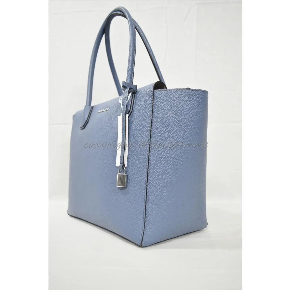 Michael Kors Studio Mercer Large Leather Satchel/shoulder Bag in Denim Blue