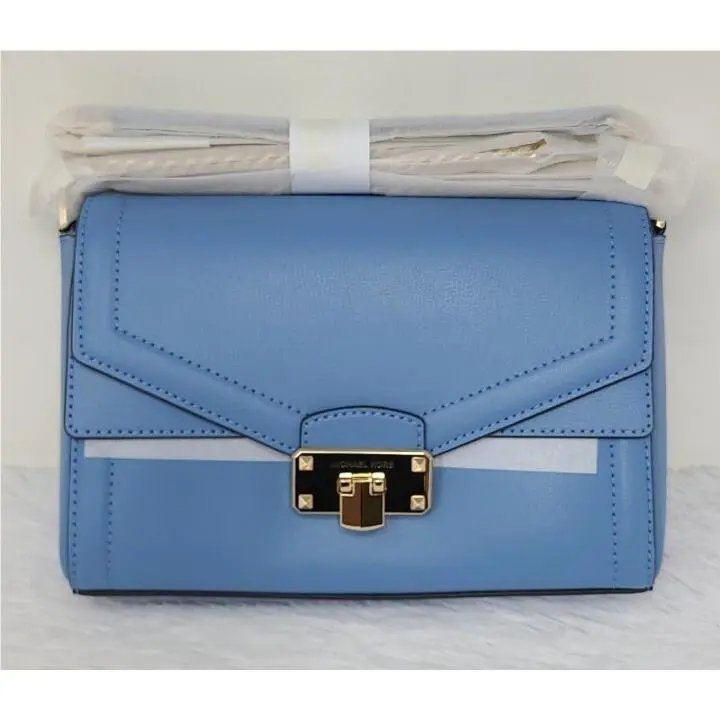 Michael Kors Kinsley Medium Flap Shoulder Bag in French Blue