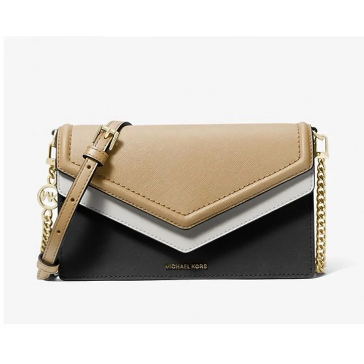 Michael Kors Jet Set Large Color-block Saffiano Leather Envelope Crossbody