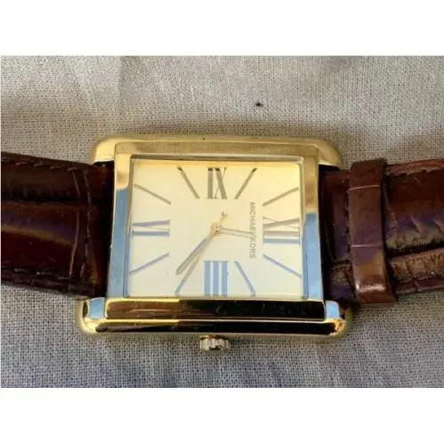 Brown Crocodile Embossed Leather Gold Watch MK2246 by Michael Kors
