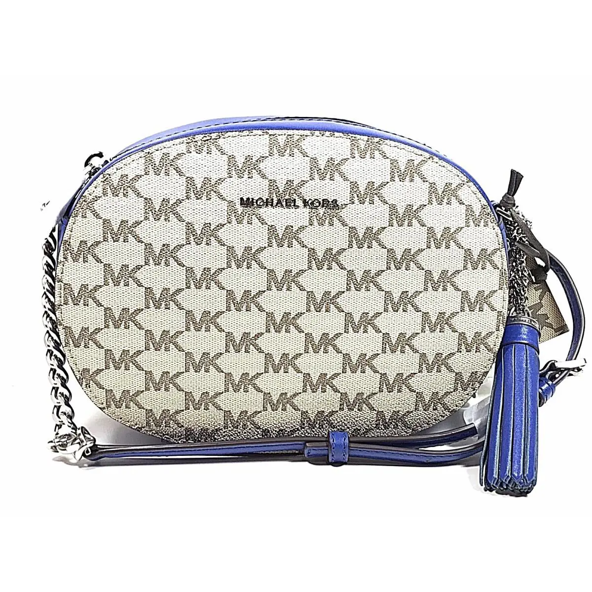 Michael Kors Studio Ginny Medium Messenger Bag Natural Electric Blue - Blue
