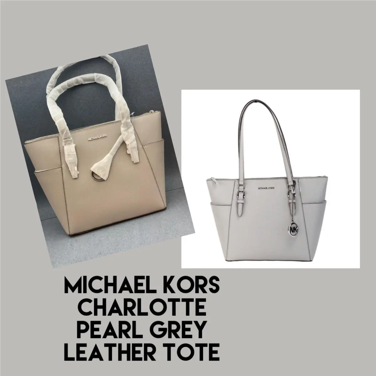 Michael Kors Charlotte Large Top Zip Tote Pearl Grey 35F0SCFT3L-081