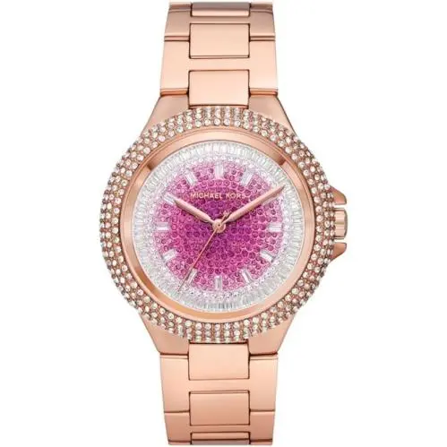 Camille Pink Ombre Glitz Rose Gold Stainless Watch MK7340 Nwot by Michael Kors