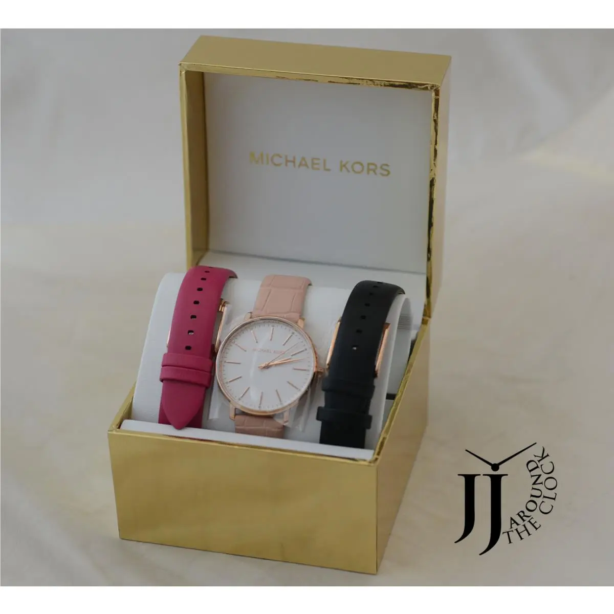 Pyper Pink Leather Strap Watch 38mm Gift Set MK2775 by Michael Kors