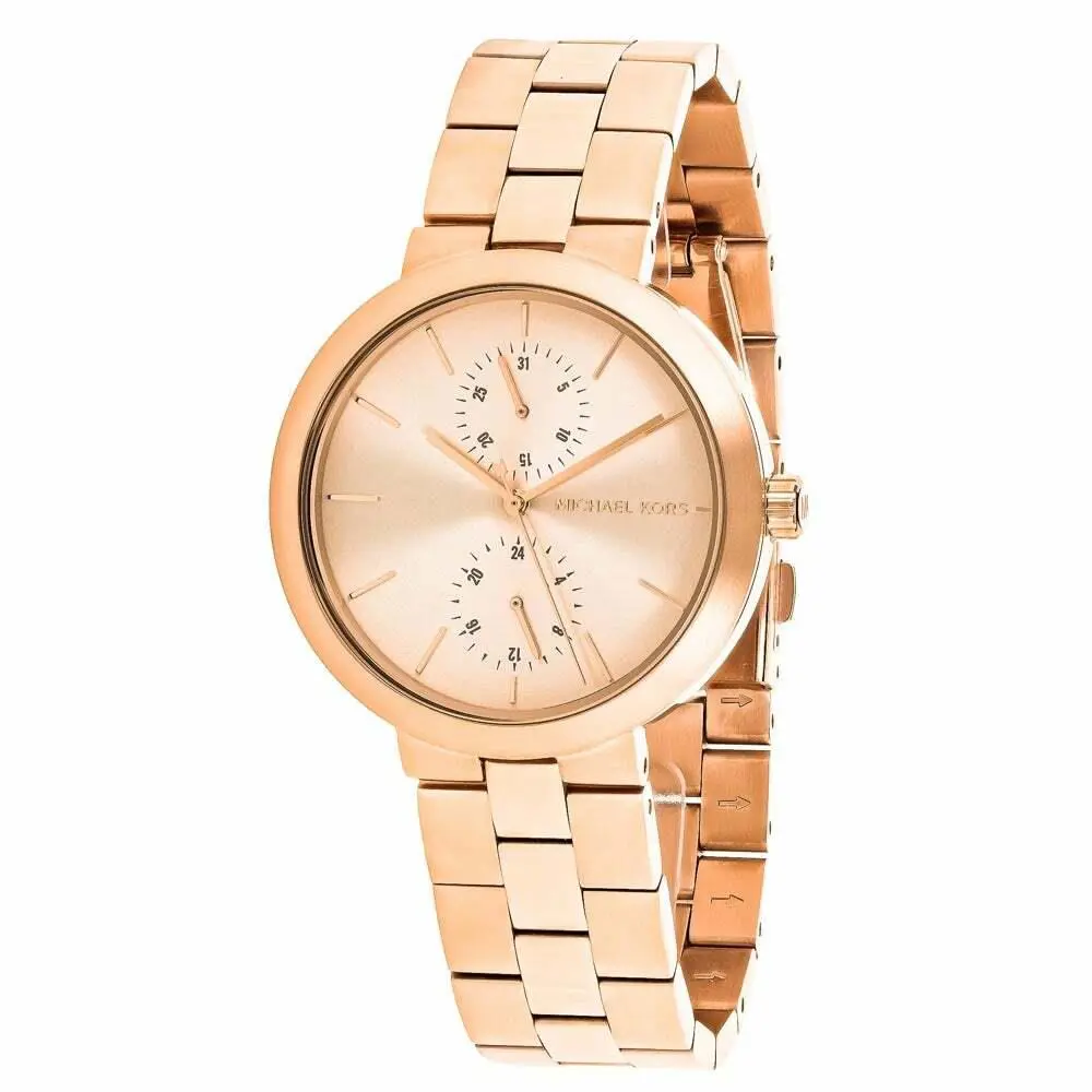 Michael Kors Garner Rose Gold Tone Multi-function Bracelet Watch MK6409 - Dial: Rose Gold, Band: Rose Gold