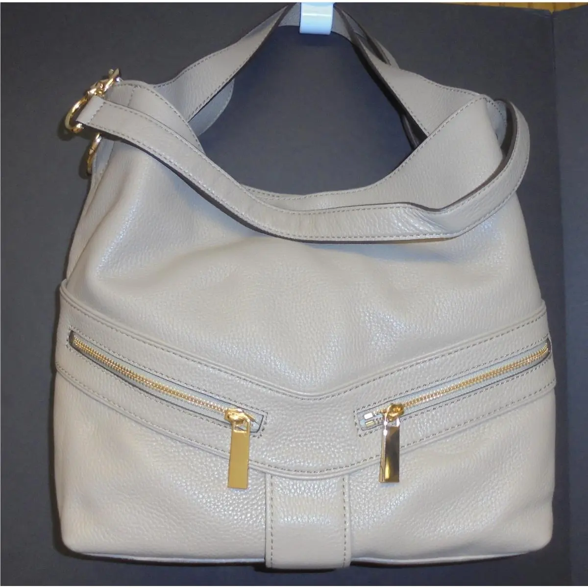 Jamesport Pebble Leather Large Shoulder Tote 38F6CJAE3L Taupe by Michael Kors