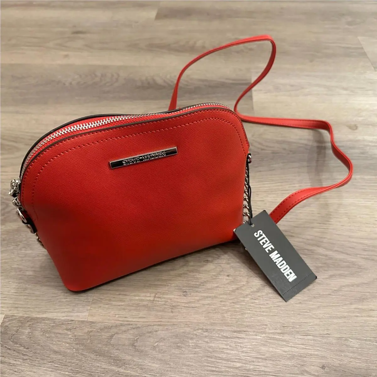Steve Madden Handbag Mushroom Dome Crossbody Crimson Red
